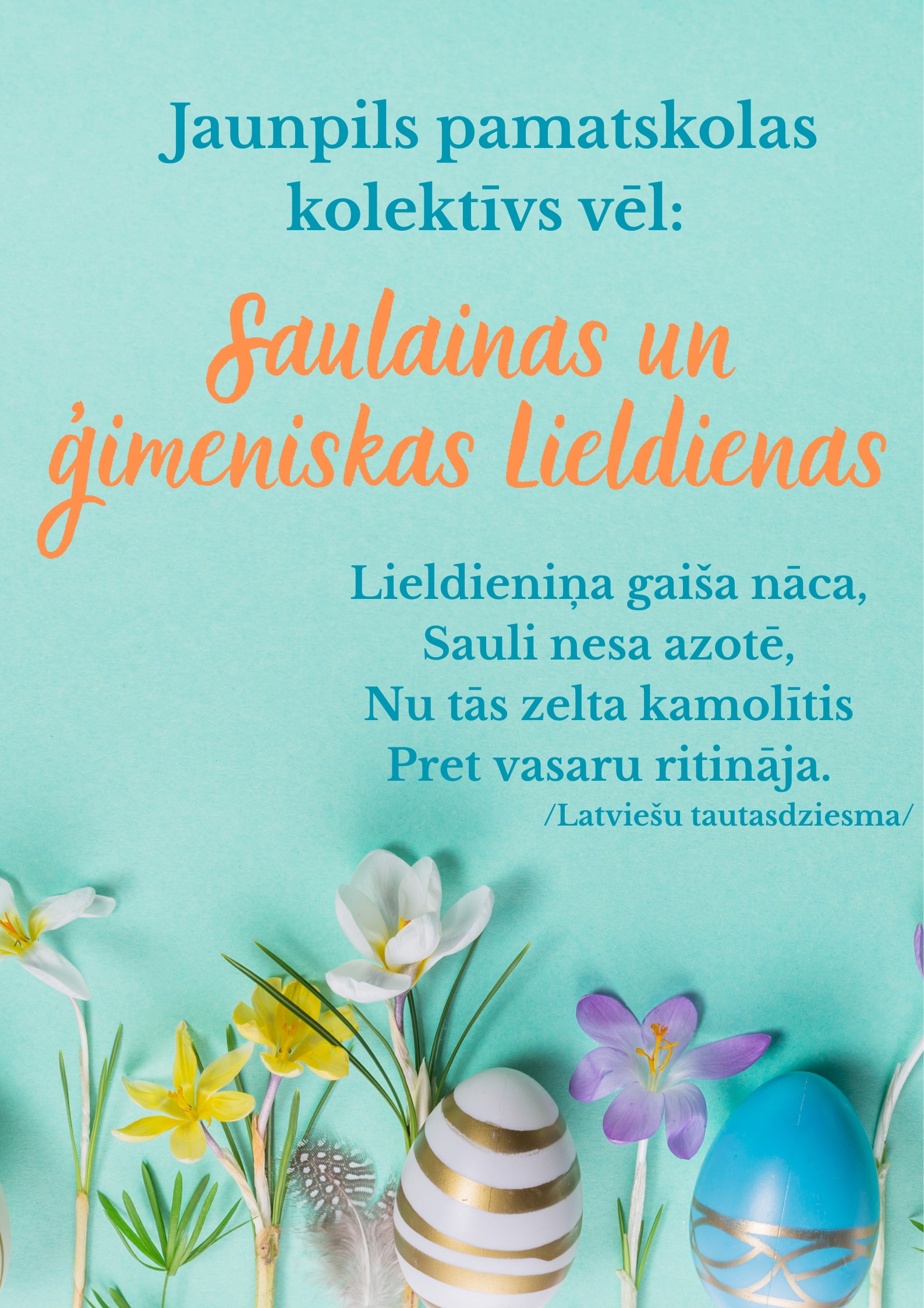 Saulainas un gimeniskas Lieldienas